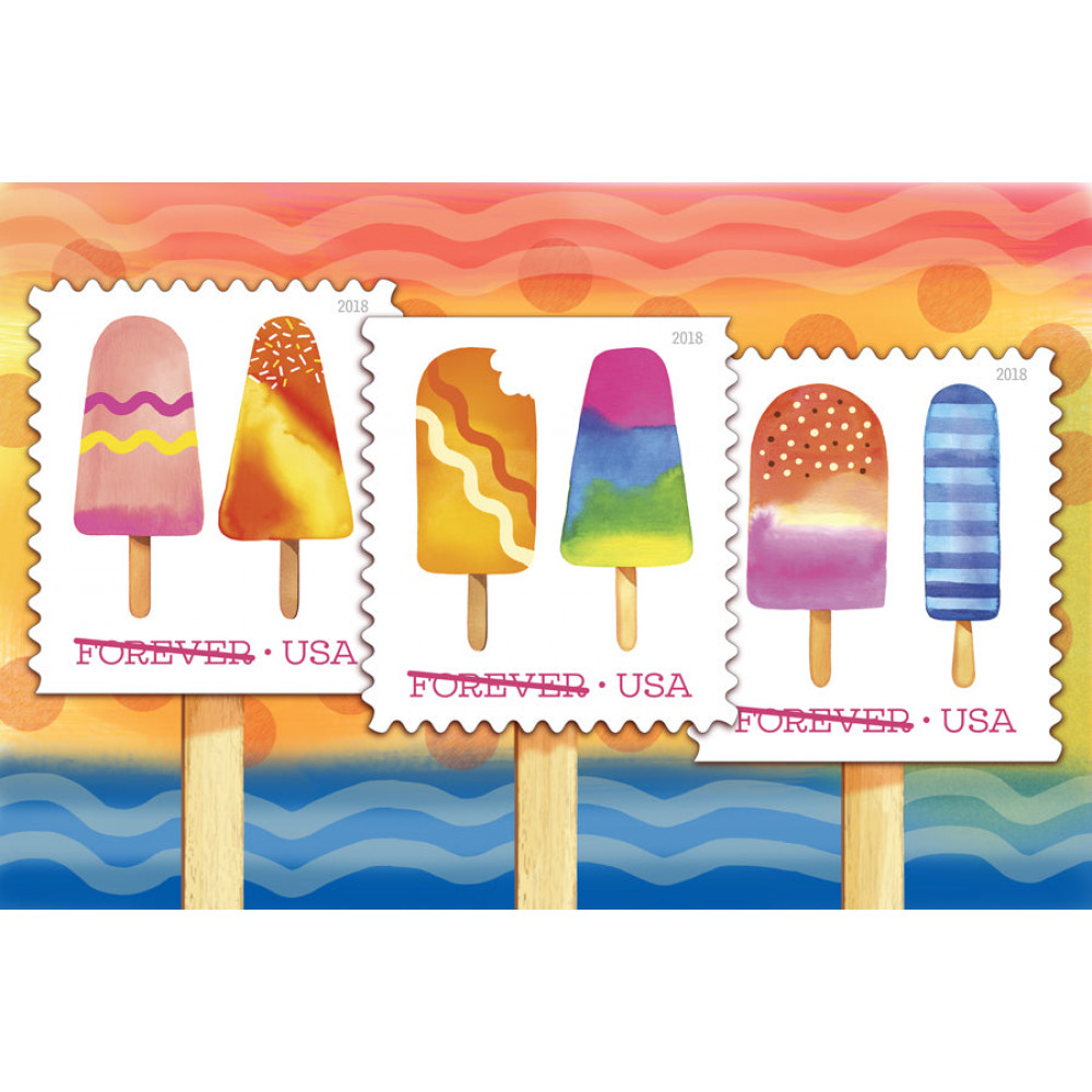 (2018) USPS Ice Cream Self Forever Stamps