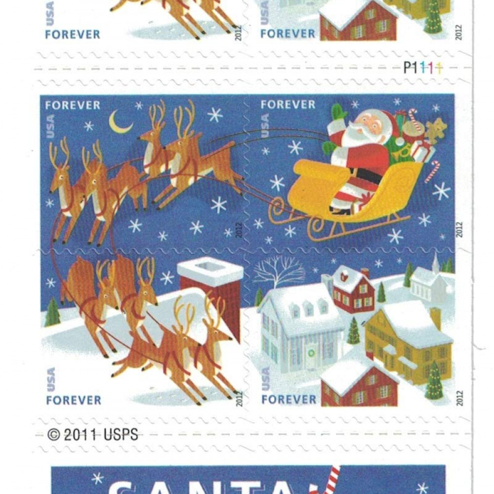 2012 US Stamp Santa & Sleigh - Booklet of 20 Forever Stamps