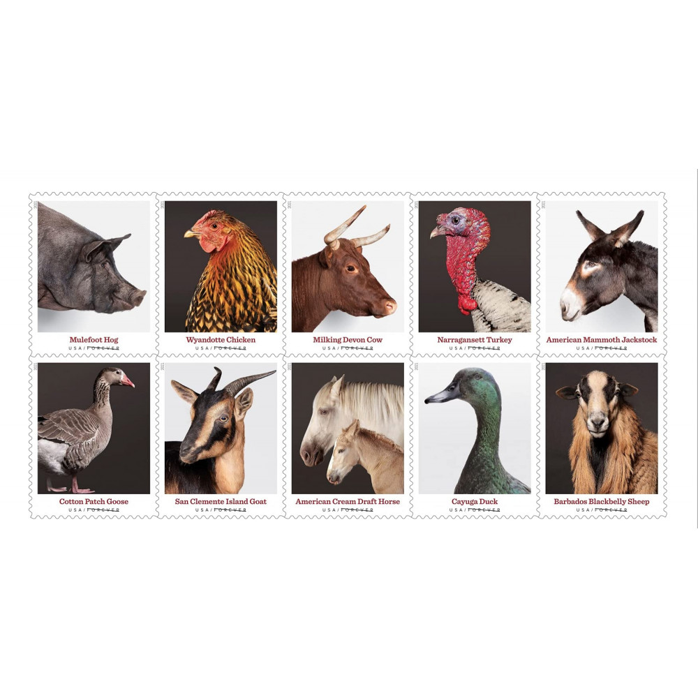 2021  US New Heritage Breeds Forever Postage Stamps