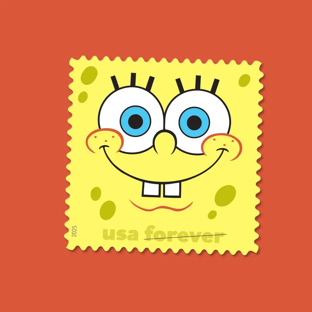 2025 SpongeBob Squarepants Stamps, Sheet of 16