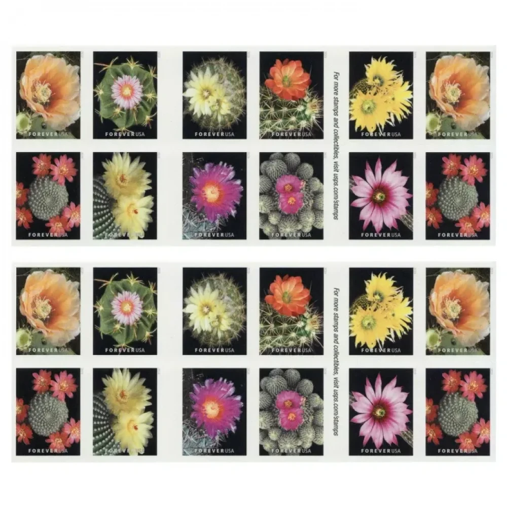 (2019) USPS Cactus Flowers Forever First Class Postage Stamps