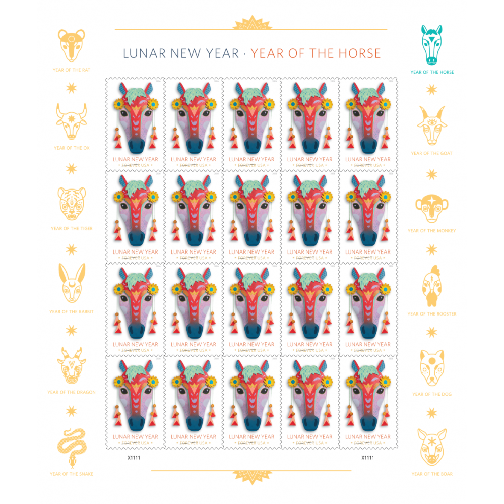 (2026) Lunar New Year: Year of the Horse Stamps, Sheet of 20